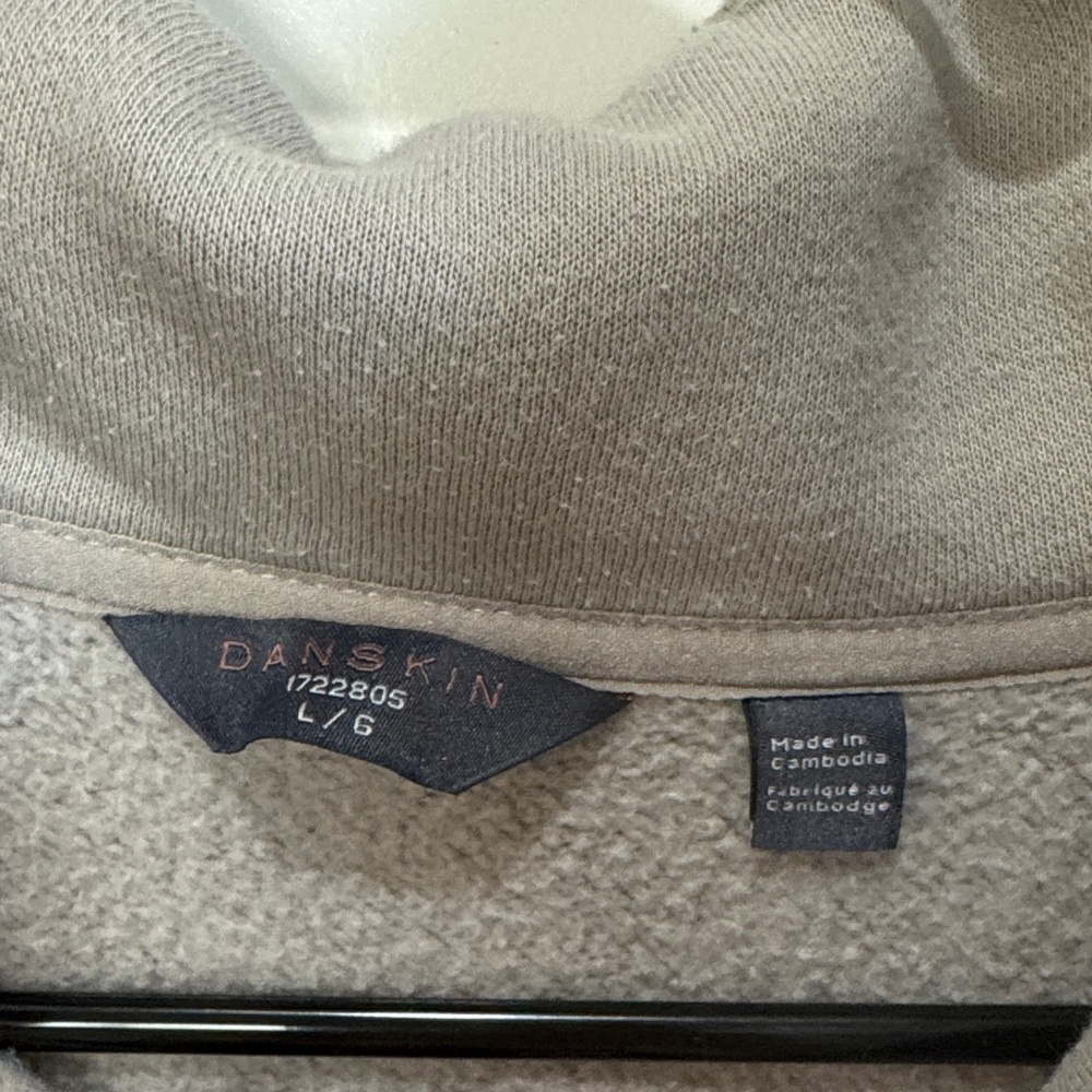 Danskin Light Gray Quarter-Zip Hoodie / J117 - Picture 3 of 4